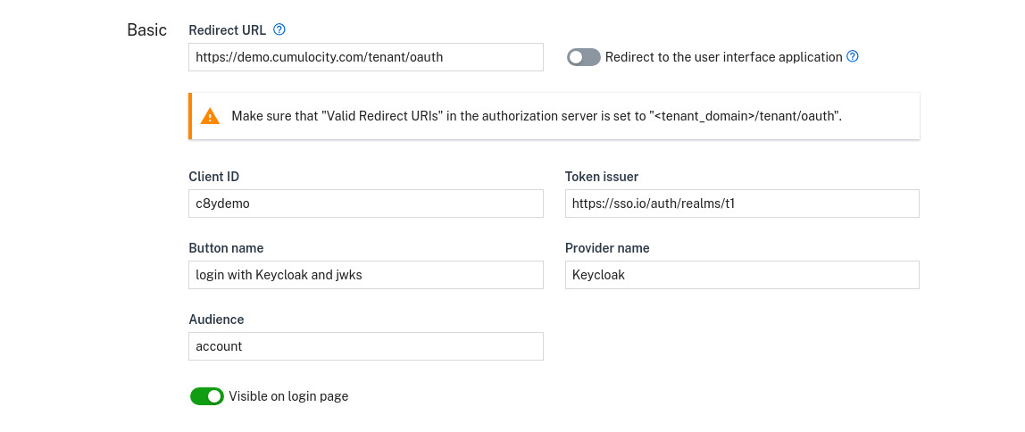 Custom basic configuration